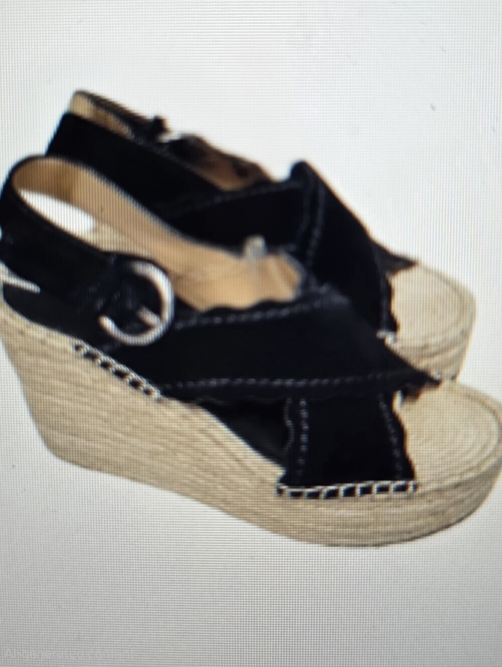 Marc Fisher LTD Black Boho Platform Wedges Espadrilles, Size 9M